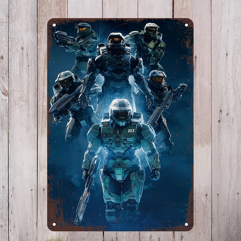 Photography Exhibition - Halo-Inspired Metal Wall Art Sign, Vibrant