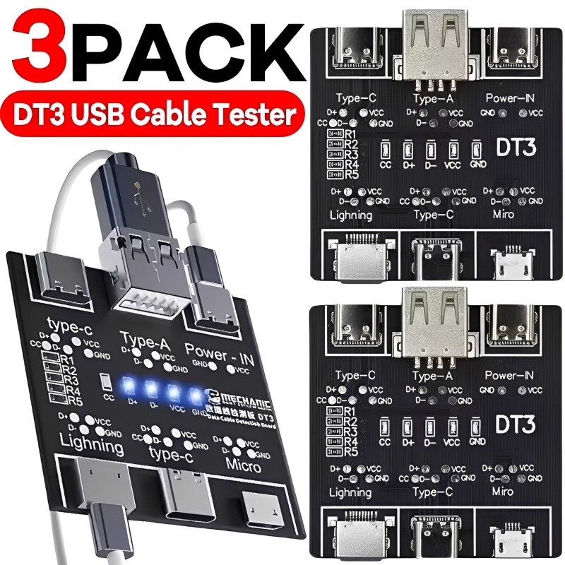 1/2/3Pcs DT3 USB Tester Data C - огляд і ціна Tethering Cable Usb