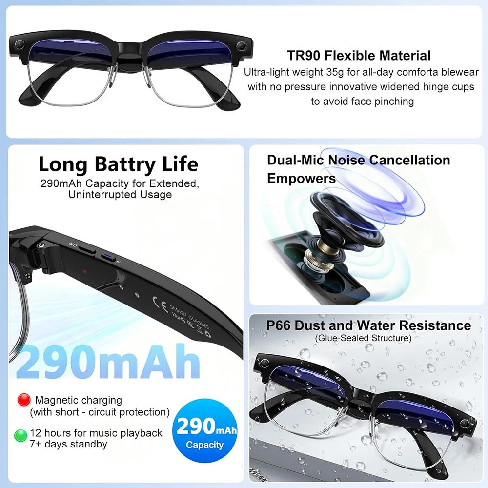 4K Smart AI Glasses 8MP Camera - огляд і ціна Photography Videography