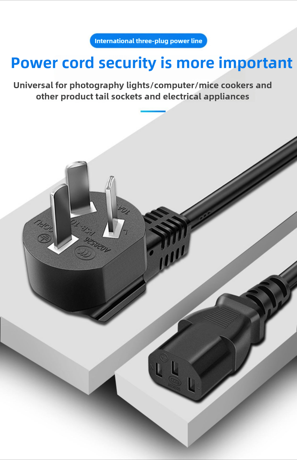 5M EU US UK Power Cable Three  - огляд і ціна Photography Uk