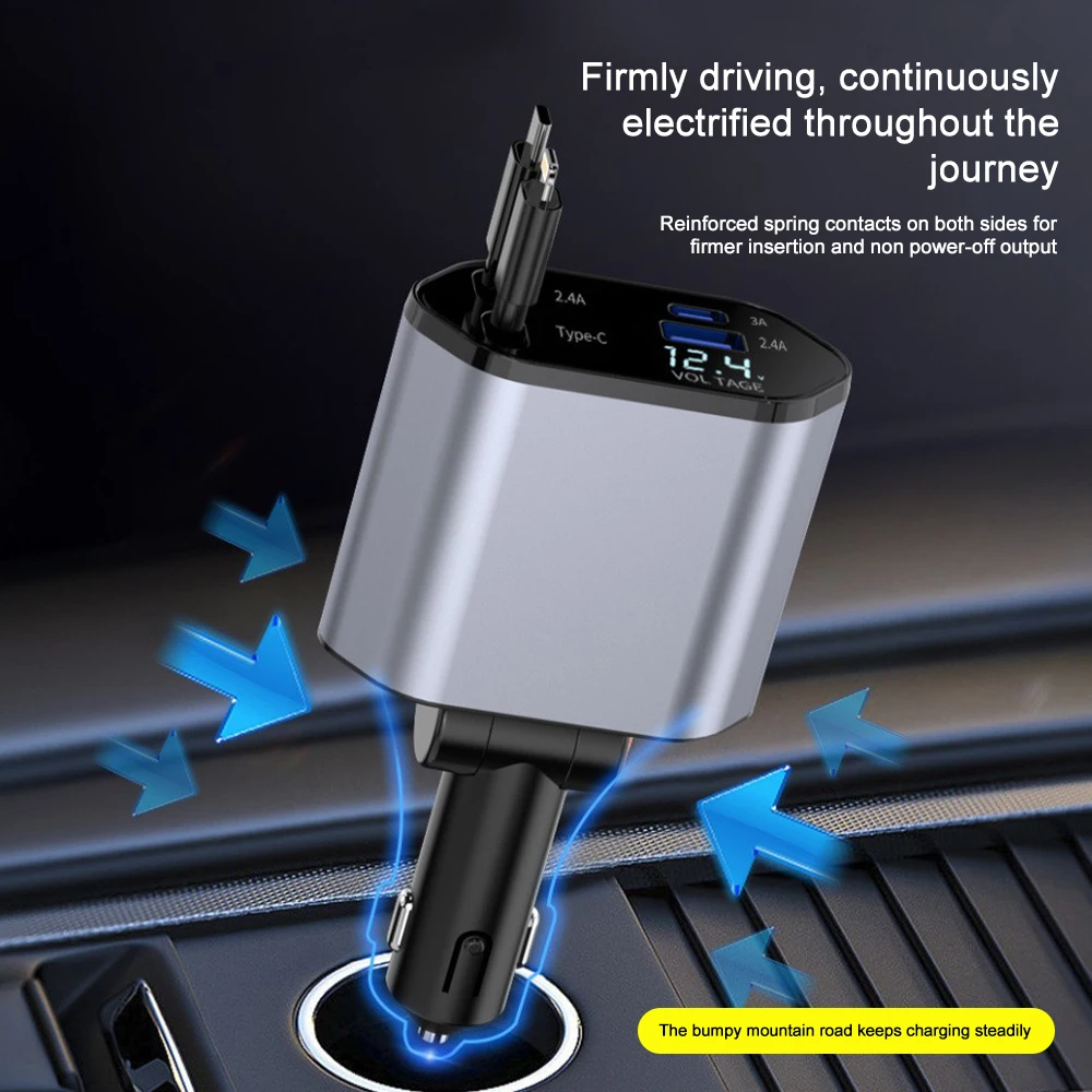Car Charger Adaptor 120W Fast  - огляд і ціна Tethering Cable Usb