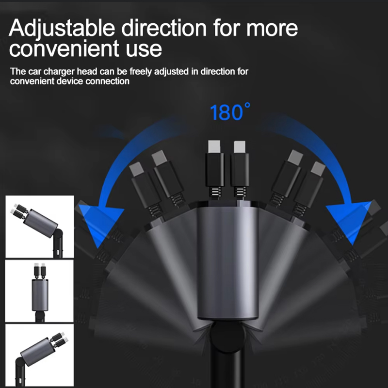 Car Charger Adaptor 120W Fast  - огляд і ціна Tethering Cable Usb