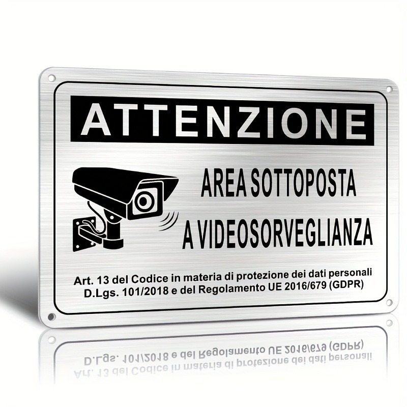 Italian Security Sign 20X30cm  - огляд і ціна Photography Videography