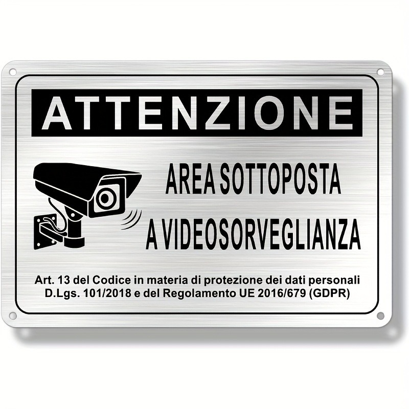 Italian Security Sign 20X30cm  - огляд і ціна Photography Videography