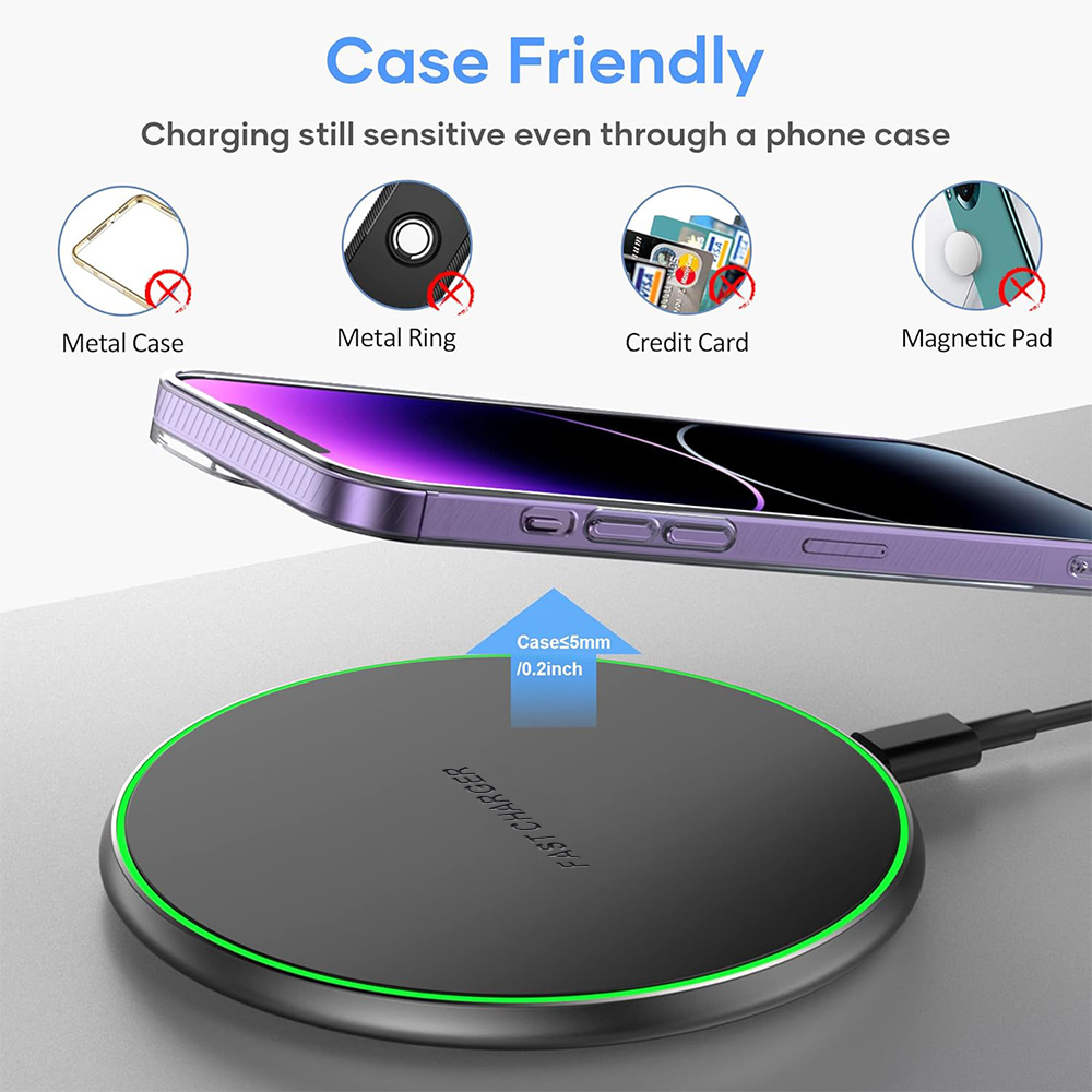 15W Fast Wireless Charger Pad  - огляд і ціна Tethering Cable Usb